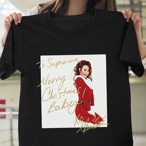 Mariah Carey Merry Christmas Baby Graphic T-Shirt Holiday Family Tee 80